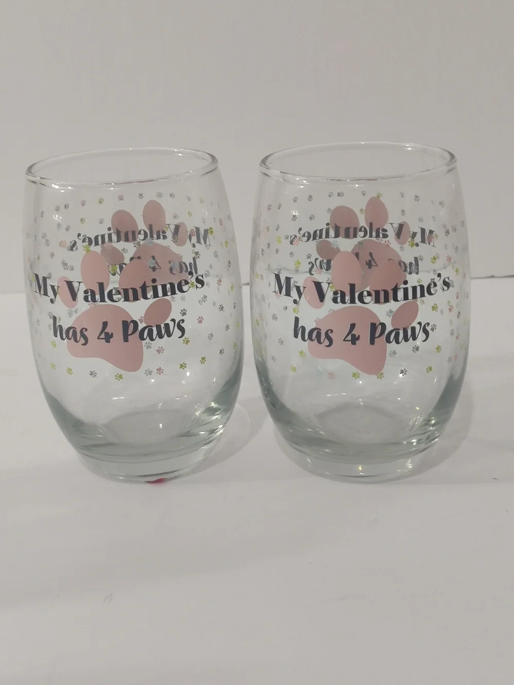 Set Of Four (4) My Valentine's Has 4 Paws